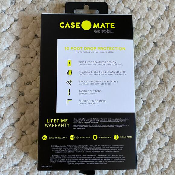 CASE MATE Iphone 11 Pro Back Case NWT! 10' drop Protection NEW IN BOX - Picture 3 of 6